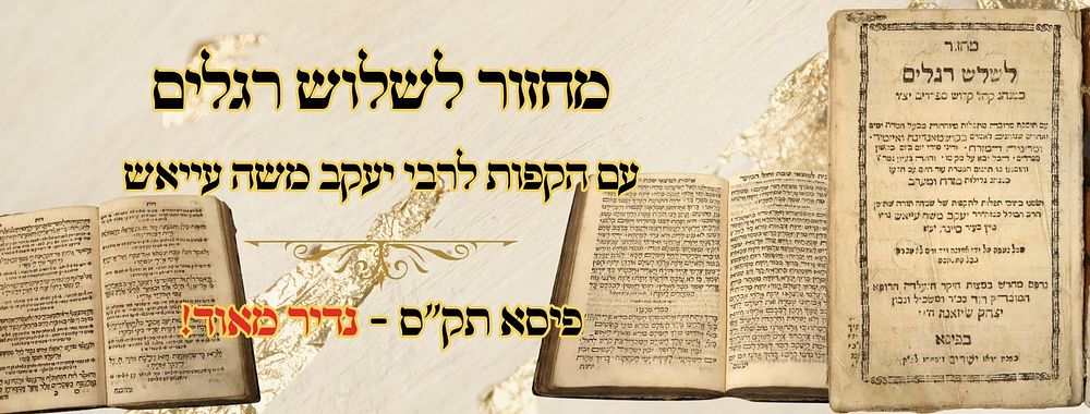 מחזור לשלוש רגלים, עם הקפות לרבי יעקב משה עייאש, פיסא תק"ס - נדיר מאוד! 
מחזור לשלוש רגלים 