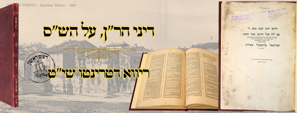 דיני הר"ן, על הש"ס, ריווא דטרינטו שי"ט – מהדורה ראשונה 
חידושי (דיני) הרב רבינו נסים ז"ל 