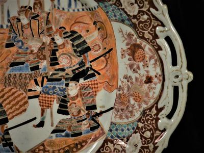 Anonymous 19th century Japanese - Japanese fountain with samurai. Enamelled and painted