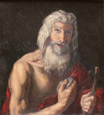 Illegible signature copy. 20th century - Saint Jerome, penitent (copy by Ribera). Oil on canvas.