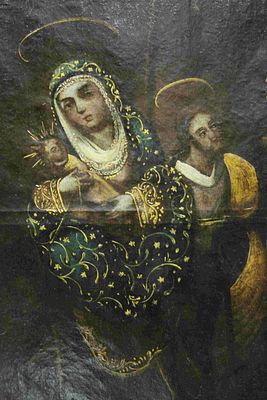 Anonymous Hispanic Colonial 18th century - Flight to Egypt. The subject could be either the