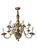 Anonymous, c. 1900 - Anonymous, c. 1900 - 12-light ceiling lamp. 12-light gilt bronze lamp on two Image - 6