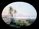 Views of the Pyramids of Giza, Egypt c. 1860/1880,pair of paintings. Tempera on cardboard. Both Image - 1