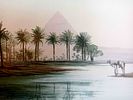 Views of the Pyramids of Giza, Egypt c. 1860/1880,pair of paintings. Tempera on cardboard. Both Image - 6