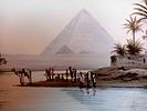 Views of the Pyramids of Giza, Egypt c. 1860/1880,pair of paintings. Tempera on cardboard. Both Image - 7
