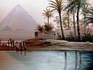 Views of the Pyramids of Giza, Egypt c. 1860/1880,pair of paintings. Tempera on cardboard. Both Image - 8