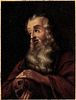 17th-18th century Anonymous European - St. Jerome. Painting on metal. With smooth period wooden Image - 1