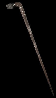 Anonymous Filipino ca. 1900 - Philippine cane. A handmade staff made of oriental wood with fine 