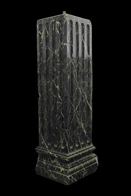 Anonymous 19th century - Marble pedestal. The column shaft is made of dark green veined marble 