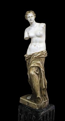 Venus de Milo. Modern copy of the sculpture Venus de Milo made in plaster partially coloured in 