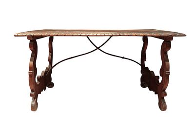 Lyre table. Spain, 19th century - Anonymous Spanish 19th century. Spanish table with decoration 