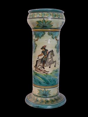 Ceramic pedestal, Puente del Arzobispo (Toledo, Spain), XX century. Stand to receive a large 