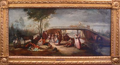 Attributed to Ram&oacute;n Bayeu Sub&iacute;as (1744-1793) - Bridge over the Manzanares River Canal (Madrid). O 