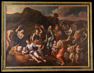 Anonymous Spanish author, 17th century - Gathering the Manna. Oil on canvas. 17th-century 