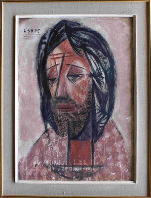 Antonio Hern&aacute;ndez Carpe (Espinardo 1921-Madrid 1977) - Study for a bust of a man. Mixed media on 