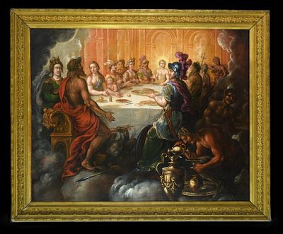 Circle J. de la Corte, 17th century ‘The Wedding of Thetis and Peleus’. 17th-century Madrid 