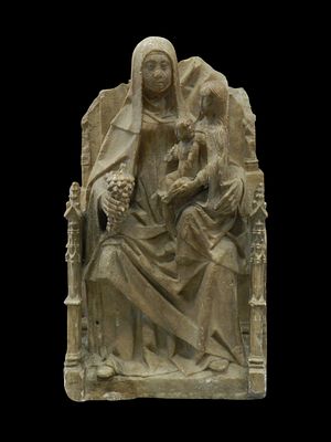 Saint Anne, triple - Anonymous artist from Northern Europe, c. 1500. A sculptural group 