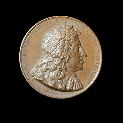 Anonymous French - Portrait of Louis XIV and Charles X, Kings of France. Bronze; diam.: 38,5 mm.; 