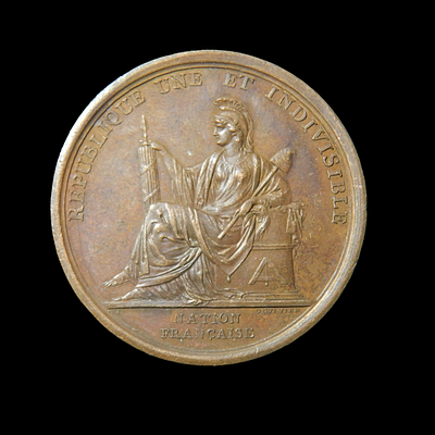Duvivier - One and Indivisible Republic 1793. Signed: "DUVIVIER"; Bronze; diam.: 41,5 mm.; 36 