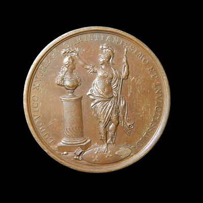 Fran&ccedil;ois Marteau (Par&iacute;s ca. 1720–1759) - The Berg-op-Zoom shot. Signed: "M."; Bronze; diam.: 42 