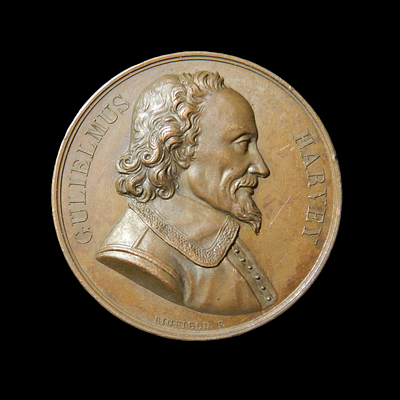 Binfield - William Harvey (1578-1657), British physician. Signed: "BINFIELD F." Bronze; diam.: 