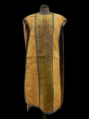 Chasuble, c. 1700. A chasuble in gold-toned silk-embossed velvet. Probably circa 1700