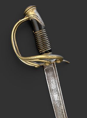 Officer's sabre. 19th century. Spanish sabre for an artillery officer, mid-19th century. The 
