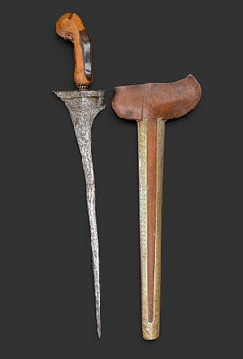 Kris, Indonesia. 19th century. Kris, Indonesia, 19th century. Wooden scabbard covered in 
