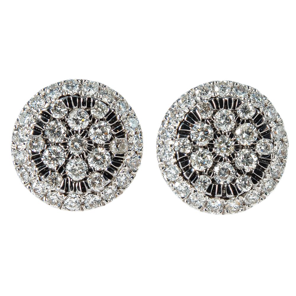 Pendientes en oro rosa, blanco y pavonado con diamantes. Pendientes en oro rosa, oro blanco y 