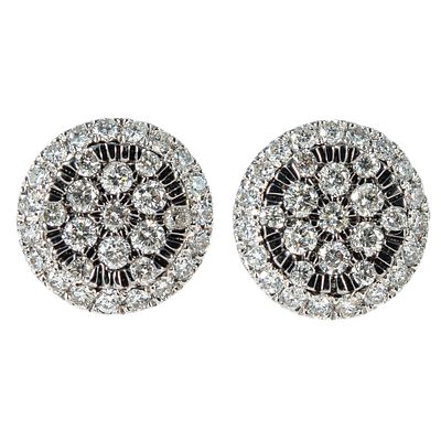 Pendientes en oro rosa, blanco y pavonado con diamantes. Pendientes en oro rosa, oro blanco y 