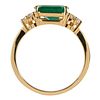 Sortija en oro con esmeralda custodiada diamantes. Sortija en oro con esmeralda talla Image - 2