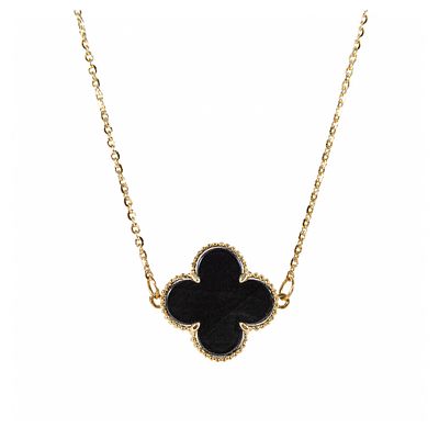 Gargantilla estilo Van Cleef en oro y &oacute;nix. 
3,01 gr. 44 cm.