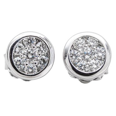 Pendientes roset&oacute;n en oro blanco con diamantes. Pendientes roset&oacute;n en oro blanco con diamantes 