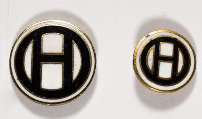 JEWISH "SPORTS CLUB HAKOAH" STICKPINS (2). Very rare pair of stickpins from the German-Jewish 