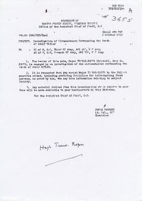 HUGH TREVOR ROPER - INVESTIGATING THE DEATH OF ADOLF HITLER. HUGH TREVOR ROPER - INVESTIGATING 