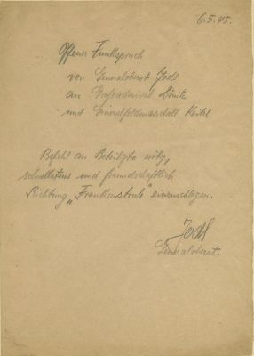 THE ORDER THAT SAVED OVER 1,500,000 MILLION GERMAN SOLDIERS. THE ORDER THAT SAVED OVER 1 500 
