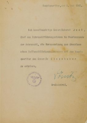 THE DOCUMENT THAT FORCED THE SURRENDER OF NAZI GERMANY - ONE OF THE "MOST SIGNIFICANT RECORDS" 