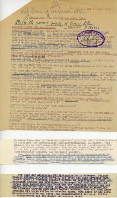 GEN. FRANZ BOHME’S ANNOTATED COPY OF HIS CAPTOR’S PRESS CONFERENCE. GEN. FRANZ BOHME’S 