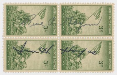 (IWO JIMA FLAG RAISERS) RENE GAGNON, IRA H. HAYES, AND JOHN H. BRADLEY Great lot of two signed 