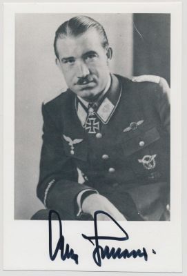 ADOLF GALLAND. (1911 - 1994) German fighter ace of World War II and general of fighters. S.P., 4 