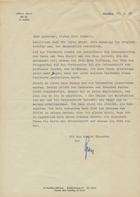 ALBERT SPEER (1905-1981) Nazi German architect and Minister of Armaments and War Production 