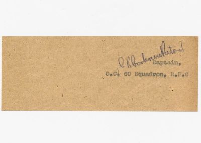 WILLIAM J. C. COCHRAN-PATRICK. (1896 - 1933) MC, DSO, British pilot and RFC ace with 21 aerial 