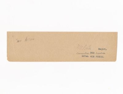 (DEATH OF MANFRED VON RICHTHOFEN) MAJOR C. H. BUTLER. MAJOR C.H. BUTLER British RFC commander of 