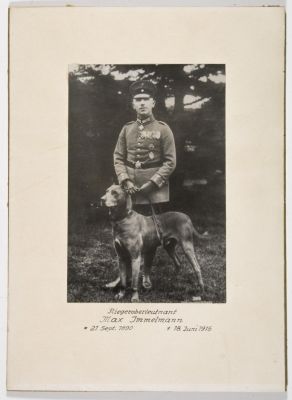 MEMORIAL PHOTOGRAPH OF MAX IMMELMANN. MAX IMMELMANN (1890-1916) First German World War l flying 