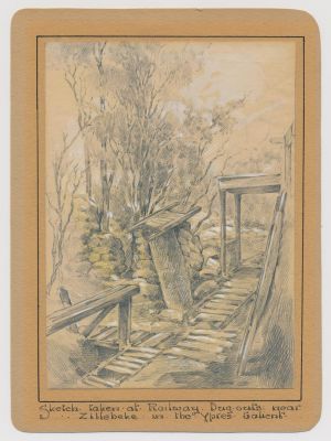 ORIGINAL 1916 DRAWING OF 13TH CANADIAN BATTALION TRENCHES Excellent original pen, ink and white 