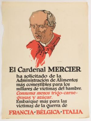 SPANISH-AMERICAN WORLD WAR I PROPAGANDA POSTER. Interesting World War I propaganda poster in 