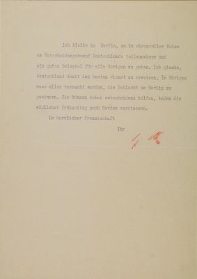 ADOLF HITLER’S LAST MESSAGE TO GERMANY: “I SHALL REMAIN IN BERLIN…”. A most important document 