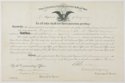 CLARENCE R. HUEBNER IS PROMOTED TO SERGEANT DURING HIS FIRST TERM OF SERVICE. FROM THE ESTATE OF 