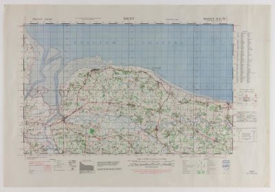 GEN. CLARENCE R. HUEBNER'S MAP OF OMAHA AND UTAH BEACHES. FROM THE ESTATE OF GEN. CLARENCE R. 