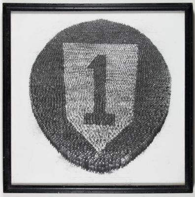 GROUP PHOTOGRAPH OF 1ST INFANTRY DIVISION, OWNED BY GEN. CLARENCE R. HUEBNER. FROM THE ESTATE OF 